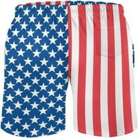 Машко 4 јули Американско Знаме Стебла За Пливање Брзи Суви Панталони За Плажа Шорцеви За Капење Костуми Со Мрежеста Постава