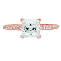 1. кт принцеза намали јасно симулирани дијамант 18к розово злато годишнината ангажман прстен големина 3.75