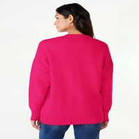 Бесплатно собрание женско дедо кардиган џемпер, средна тежина, големини XS-XXL