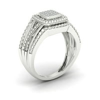 1 8CT TDW Diamond 10K Бело злато Хало прстен за ангажман