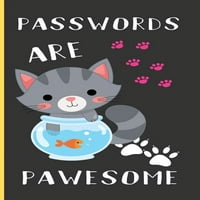 Лозинките се зачудувачки: Лог на лозинки: Тетратка за лаптиви со лозинка за мачки со сива покривка на мачки