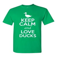 Чувајте се смирени и loveубов патки Птица lубители на животни за возрасни маица маица