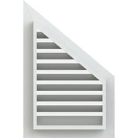 Ekena Millwork 18 W 30 H половина врв на врвот на левиот терен: Функционален, PVC Gable Vent W 1 4 рамка за рамна трим