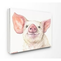 Stuple Industries Голема свиња глава животинска акварелна сликарска слика платно wallидна уметност од Georgeорџ Дијахенко
