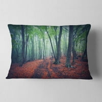 Дизајнрт убава зелена есенска шума - Перница за фотографирање на пејзаж - 12x20