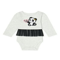 Garanimals Baby Girls Panda Pande Peplum Bodysuit
