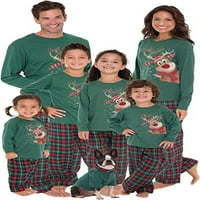 Божиќно семејство што одговара на пижами постави облека за спиење тато мамо дете Божиќно печатено врвови карирани панталони