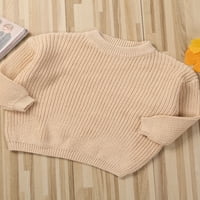 9m-5ttoddler бебе девојче момче џемпер со долг ракав плетени кардиган џемпери паѓаат зимска облека млечно бело 12- месеци