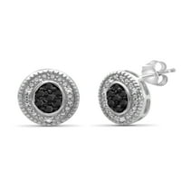 JewelersClub Carat T.W. Црн и бел дијамант Стерлинг сребрен накит сет