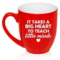 Оз Голема Бистро Кригла Керамичко Кафе Чај Чаша Чаша Учител Потребно Е Големо Срце За Да Се Научат Малите Умови