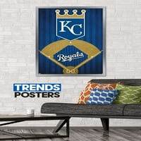 Ројалс во Канзас Сити - постер за wallидови на лого, 22.375 34