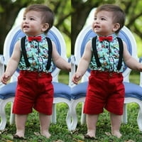 Pudcoco Детско бебе момче господин облека за цртани автомобили врвови со шорцеви облеки поставени лето