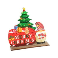 Веки Дрвени Божиќни Орнаменти Посакува Дедо Мраз Десктоп Орнаменти Божиќ Украс Постави Разнишан