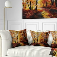 DesignArt шума во есен - пејзаж печатена перница за фрлање - 16x16