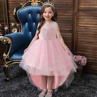 Деца Бебе Девојки Средовечни Детски Везови Мрежа Газа Принцеза Фустан Розова 11 Години