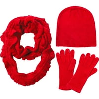 Женски подарок BO мека плетена шамија, капа и ракавица