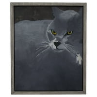 Стоичка очите мачка сива 18,5 x22.5 рамка од Дру Баримор цветен дом