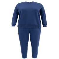 Tera & Skyенски женски плус големина на руно џемпери и џемпери, 2-парчиња