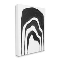 СТУПЕЛ ИНДУСТРИИ Апстрактни црни лакови Органски облик на чад од платно wallидна уметност од Дафне Полсели