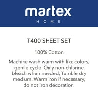 Marte Thread Count Solid Sateen Cotton Mavy Twin XL лист сет