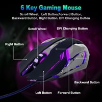 Гејмерска тастатура и комбо-глувче сет со Rainbow LED за PS4 PS3 XBO Еден мулти-обоен промена на глувчето за глувци Професионална