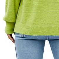 Вијада Женски Џемпери Мода Долги Ракави Круг-Вратот Лабава Пуловер Врвови Блуза Плетени Џемпер