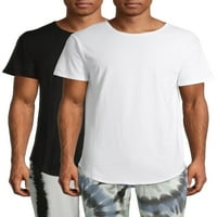 Без граници издолжена маица за мажите со кратки ракави, 2 пакувања