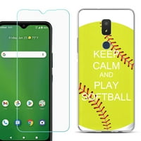 Тенок Фит Тпу Моден Телефон Случај за Крикет икона 3, Со Калено Стакло Заштитник На Екранот