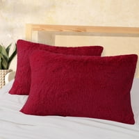Уникатни поволни перничиња со крзно со патент, кралица, црвена боја