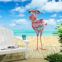 Sunjoy Excentric Bikini Clad Flamingo Garden Sculpture, розова