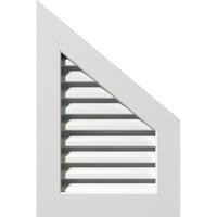 Ekena Millwork 20 W 32 H половина врв на горниот десен терен: Функционален, PVC Gable Vent W 1 4 рамка за рамна трим