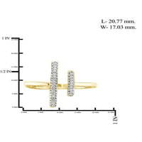 Jewelersclub 14k злато позлатен сребрен акцент бел дијамант отворен прстен за жени