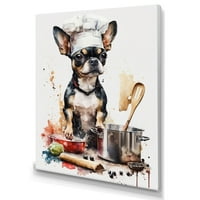 Дизајн за готвење куче во кујната II платно wallидна уметност