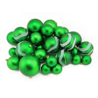 39ct Божиќ зелена мат и сјајни расипувачки орнаменти на божиќни топка 2 -4