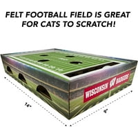 Миленичиња прва NCAA Cat Scratcher BO Football Field дизајнирана гребење на мачки и салон