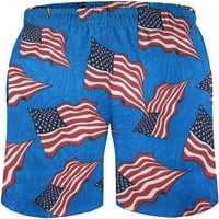 Машко Американско-Патриотско-Американско Знаме-Сини-Позадински Стебла За Пливање Брз Сув Костим За Капење Секојдневен Костим