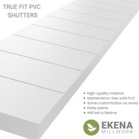 Ekena Millwork 15 W 57 H TRUE FIT PVC HORIONTAL SLAT модерен стил фиксиран монтиран ролетни, недовршени