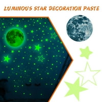 Оунед Сино Зелени Прозрачни Ѕвезди Месечина Спална Соба Дневна Соба Студија Дома Декорација Ѕид