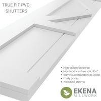 Ekena Millwork 12 W 25 H True Fit PVC Center X-Board Farmhouse Fixed Mount Sulters, подготвен