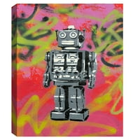Ремек -дело Арт Галерија Роботот Гроздобер графити од Урбан Соул Канвас Уметнички принт 22 28