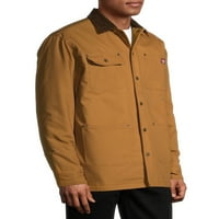 Wrangler Workwear Men's Fle Barn Shood Coat јакна со топла трајна обвивка за ќебе