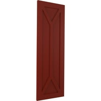 Ekena Millwork 15 W 26 H True Fit PVC San Carlos Mission Style Fixed Mount Sulters, Pepper Red