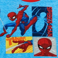 Класик на кратки ракави за момчиња Spider-Man, панталони и шорцеви, сет на пижами од 3 парчиња, големини со 4-10