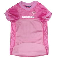 Миленичиња Прв колеџ NCAA College Wisconsin Badgers Pet Dog Pink Sport Jersey - Среден