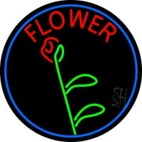 Цвеќе Роза Логото ПРЕДВОДЕНА Неонски Знак, Црна Квадратни Намали Акрилни Поддршка, Со Затемнување-Светла и Премија изградена