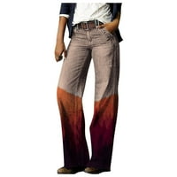 Женски Прави Панталони Мода Удобни Печатени Широки Панталони За Нозе Секојдневни Лабави Панталони