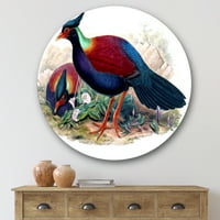 DesignArt „Антички птици во дивината II“ Традиционална метална wallидна уметност - диск од 29