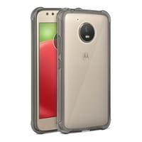 Active Moto Moto E Active Clear Bumper Case со заштита од перниче за воздух во чиста црна боја за употреба со Motorola Moto