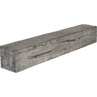 Ekena Millwork 6 H 6 D 36 W Hand Hewn Fau Wood Camply Mantel, изгорен бор