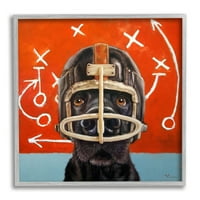 Tuphely Industries црно куче облечена во фудбалски шлемови спортови претстави wallидна уметност, 24, дизајн од Лусија Хефернан